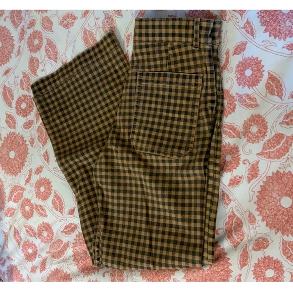 NWT ASKK NY Sailor Pant In Camel Plaid MSRp $265 Size 29 - Picture 2 of 3
